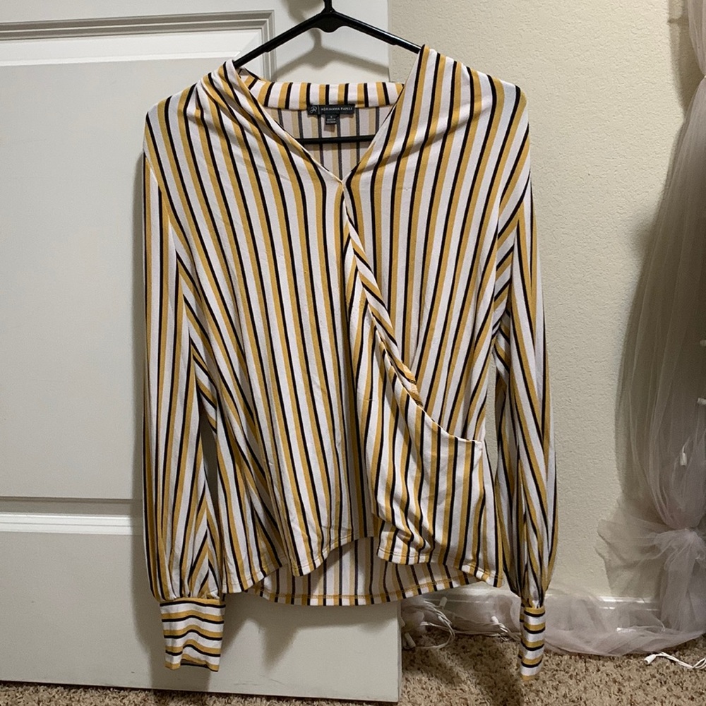 Striped long sleeve blouse